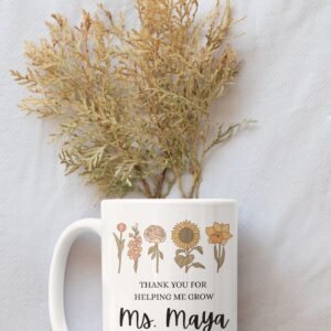 Personalized Teacher Gift – Thank You for Helping Me Grow Ceramic Mug - Image 3